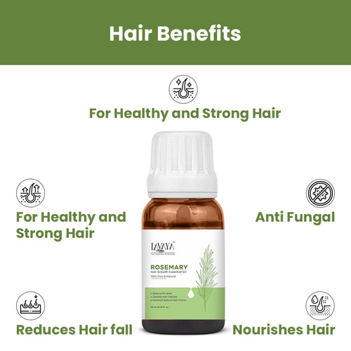 Rosemary Essential Oil for Hair Growth, Hair Fall Control and Nourishment | 100% Pure, Natural and Undiluted Rosemary Leaves Oil | 15ml