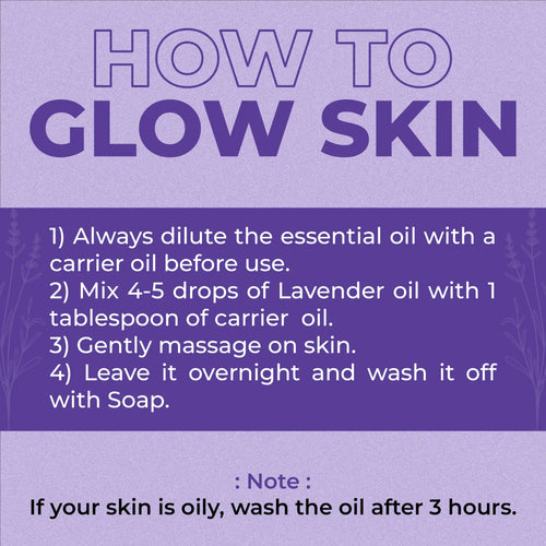 Instructions for using essential oils to achieve glowing skin on a teal background
