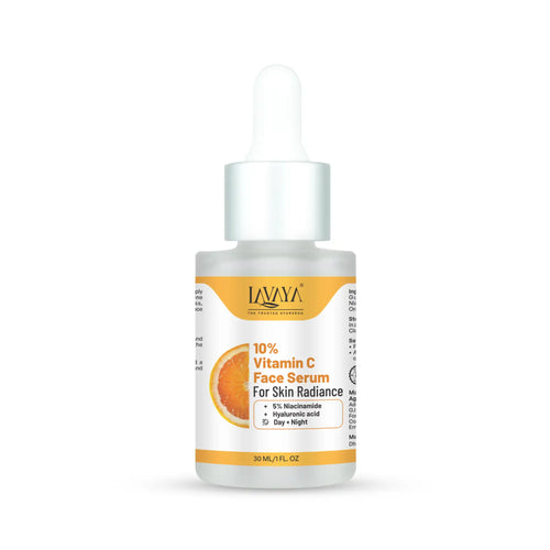 Lavera Vitamin C face serum bottle on a white background