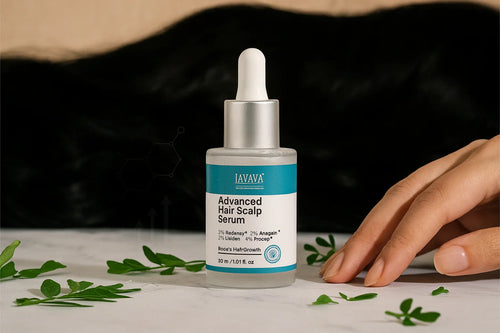 Best hair growth serum showing thick healthy hair results - Advanced Hair Scalp Serum for men and women with Redensyl and Anagain