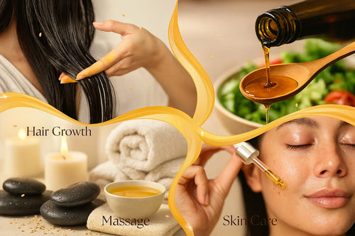 Cold pressed sesame oil benefits - hair growth, massage therapy, skin care and cooking uses guide