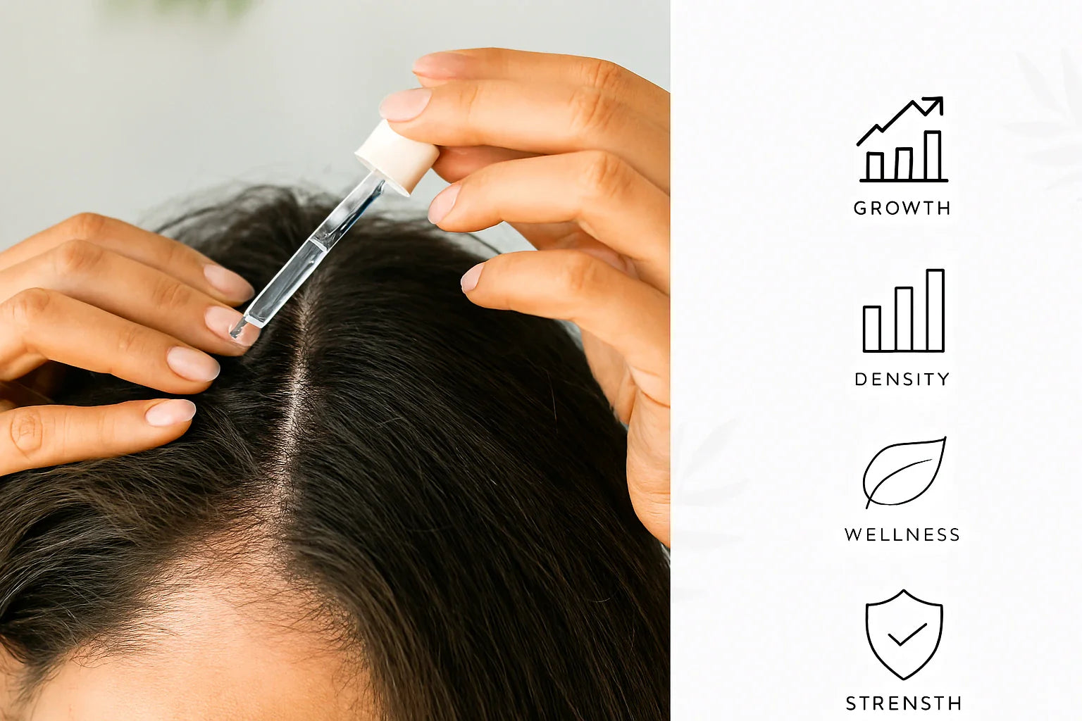Hair scalp serum benefits and application guide showing how to apply hair growth serum for maximum results