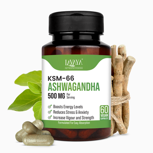 Ashwagandha KSM-66 Capsules 500mg (60 Veg Capsules)