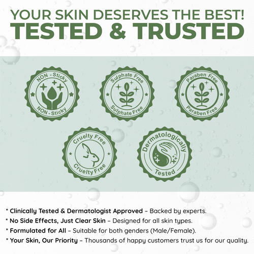 Face Wash with 1% Salicylic Acid, Tea Tree, Neem & Turmeric – Fights Acne, Pimples & Blackheads – Oil Control & Pore Cleanser for Oily, Acne-Prone Skin – Brightening Face Wash – 100ml