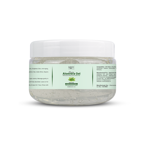Pure Aloe Vera Gel 120g for Face, Hair & Skin | Natural Hydrating, Moisturizing, Soothing Gel | Anti-Acne, After-Sun,Hair Styling, Anti-Dandruff | Multipurpose Herbal Gel for Men & Women