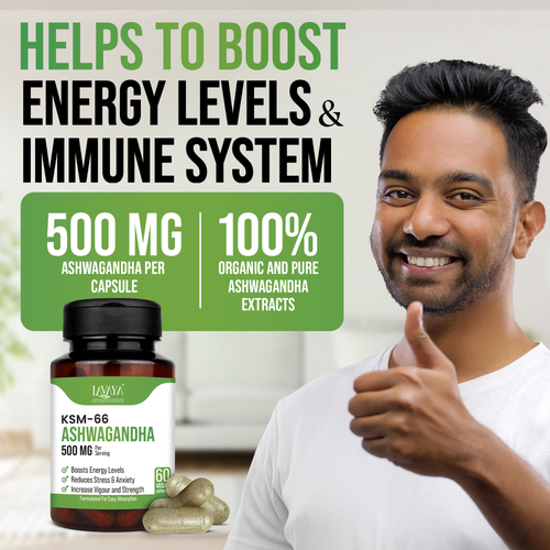 Ashwagandha KSM-66 Capsules 500mg (60 Veg Capsules)