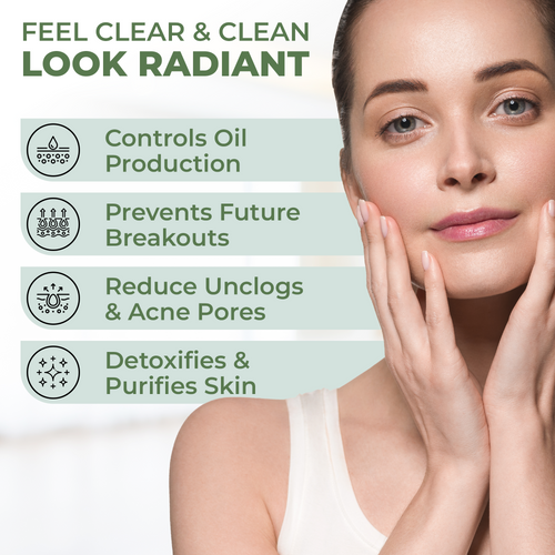 Face Wash with 1% Salicylic Acid, Tea Tree, Neem & Turmeric – Fights Acne, Pimples & Blackheads – Oil Control & Pore Cleanser for Oily, Acne-Prone Skin – Brightening Face Wash – 100ml