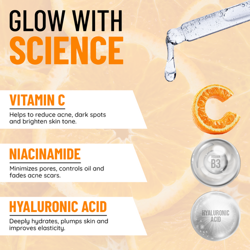 10% Vitamin C Face Serum For Radiant Skin | 10% Vitamin C + 5% Niacinamide | Lightweight Non Sticky Water-Based Serum | Ultra-Stable Vitamin C Face Serum For Men and Women | 30 Ml